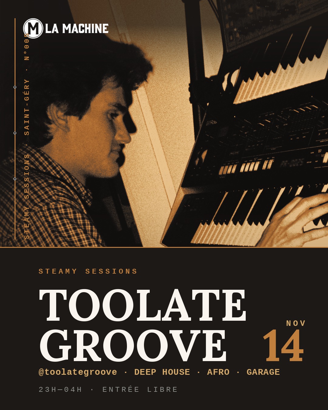 Affiche : TOOLATE GROOVE, samedi 14 novembre